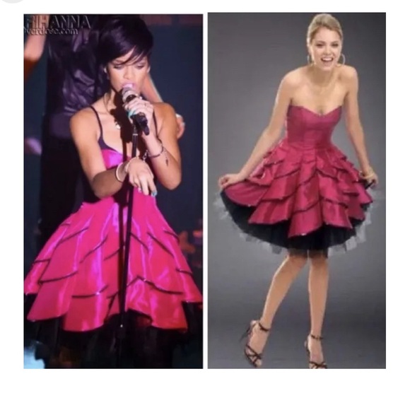 Betsey Johnson 💕 Barbie Dress Strapless Ruffle Tulle Corset 90s Y2K Pink Prom - Picture 5 of 5